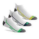Prince Men's Performance Plus No Show Tab, White Assortment, Sock Size: 10-13/Shoe Size:9-11