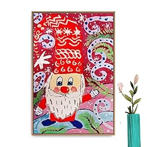 Framed Canvas Wall Art Christmas Santa Claus Canvas Prints Home Artwork Decoration for Living Room,Bedroom - 16x24 inches