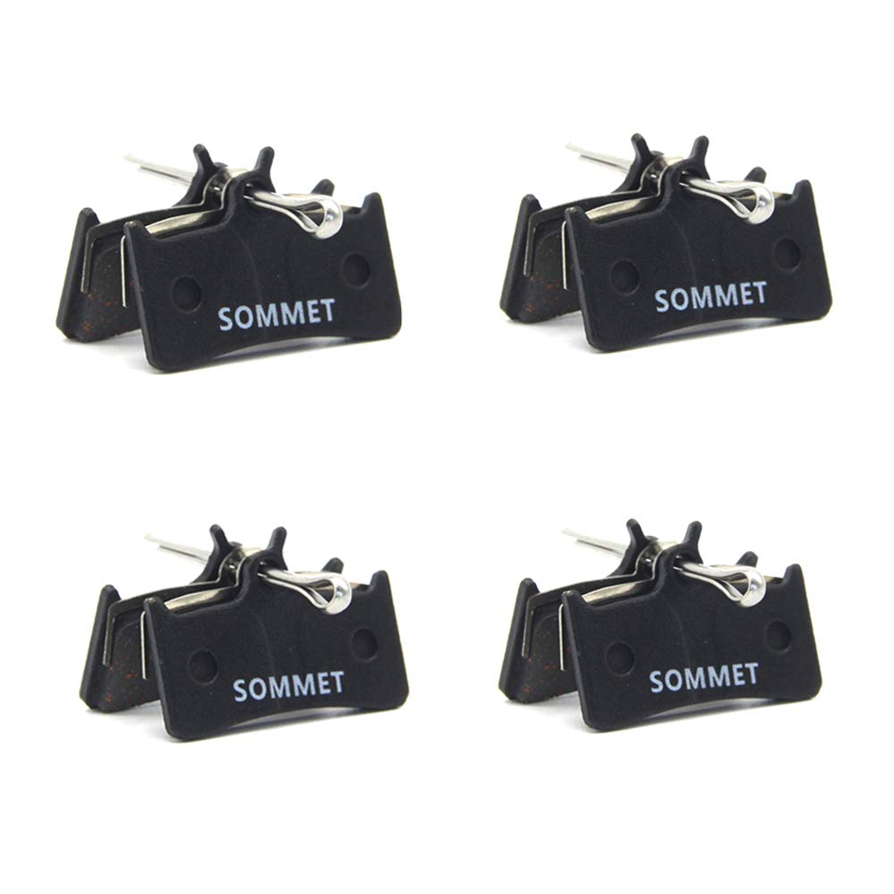 SOMMET 4 pairs Resin and Semi-Metallic Disc Brake Pads fit for XT M775 / M775-DH/XTR Pre-02 / Grimeca System 8 / Hope M4 / Sram 9.0 ZSPB25-4