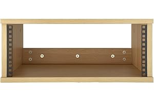 fmuser 4U Wooden Desktop Studio Rack, Standard Rack for Equipment in Golden Oak Finish,The Perfect Solution for Keeping Your Studio Tidy and Organized