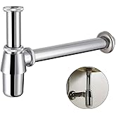 Classical Basin Bottle Trap Chrome Sink Bathroom Waste Pipe 1-1/4 inch Slip Inlet Drain Tube Kit