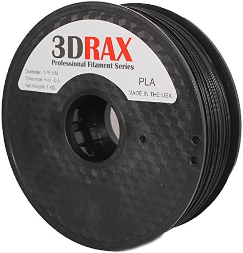 3DRAX 3D BLACK PLA (PLUS-highest quality) Printer Filament- 1KG BEST Quality 1.75 mm +/- 0.05 mm Accuracy- 2.2 lb Spool-BLACK PLA