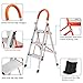 LUISLADDERS 3 Step Ladder Aluminum Lightweight Folding Step Stool Portable Home and Kitchen Anti-Slip Stepladder 350lbs EN131