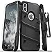 Zizo iPhone X Case [Bolt Series] with Free [iPhone X Screen Protector] Kickstand [12 ft. Military Grade Drop Tested] Holster Belt Clip Black/Black