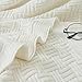 Longhui bedding Pure White Cotton Cable Knit Throw Blanket for Couch Chair Sofa,Soft Cozy Home Decorative Blankets for All Seasons, 50 x 60 Inch Gift a Washing Bag,2.2 pounds Silk Bow Tie Package
