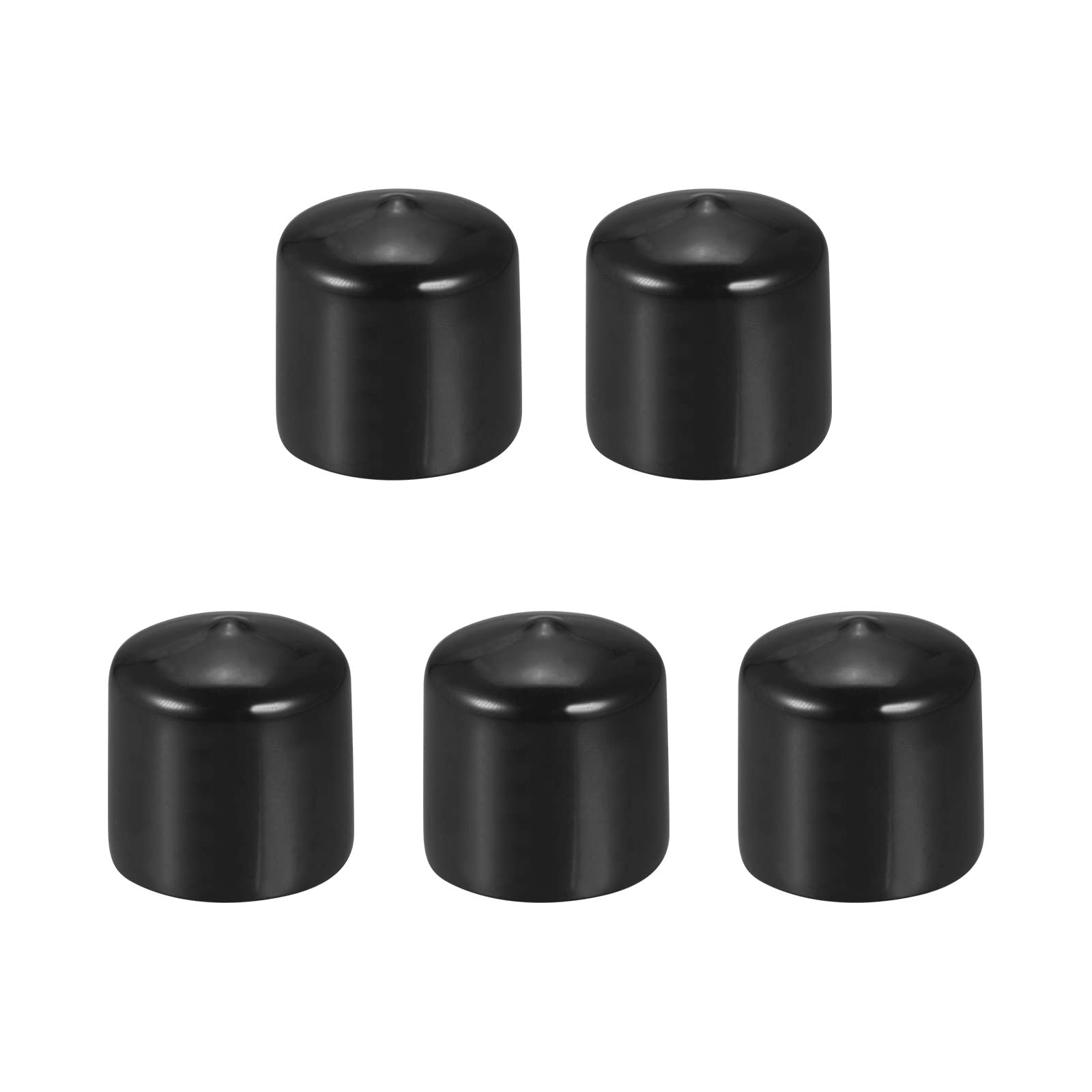 DMiotech 5 Pack 1 3/8" ID Black Screw Thread Protectors Rubber End Caps Bolt Covers for Screw Bolt Furniture Pipe