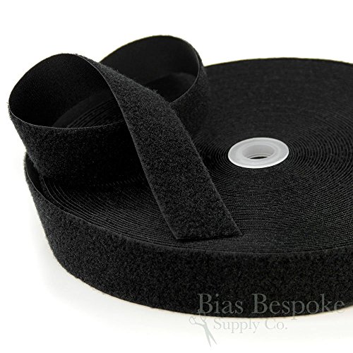27 Yard Rolls of Black Sew-on Hook and Loop Fastening Tape, 1 1/2