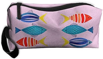 Clutch Bags Womens Cosmetic Case With Zipper Triple Fish Travel
