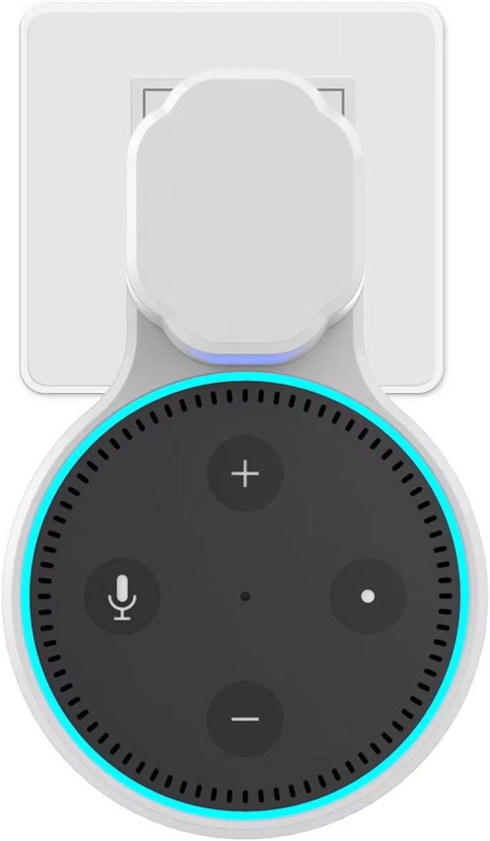 WGOAL Echo Dot (2nd Generation) Outlet Wall Mount Stand Hanger Holder Can Hide Both Adapter and Wires,Perfect Accessories for Your Home Smart Speaker (White)