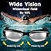 Swim Goggles, Swimming Goggles, UV 400 Protection Anti Fog No Leaking Wide View Pool Goggles with Ear Plug Nose Clip & Protective Case for Women Men Adult Youth