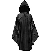 AGCOAH Adult Medieval Renaissance Hooded Cloak Women Short Steampunk Goth Cape with Hood Ponchos Halloween Witch Cosplay