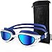 ZIONOR Swim Goggles, G6 Non Polarized Swimming Goggles UV Protection Anti-fog Adjustable Strap Adult Men Women (Non-Polarized Mirror Blue Lens Blue Frame)