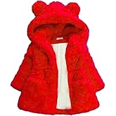 AiWMGL Kids Girls Winter Warm Coats Jacket Clothes Outwear Overcoat Ear Hooded Faux Fur Thicken Fleece Toddler