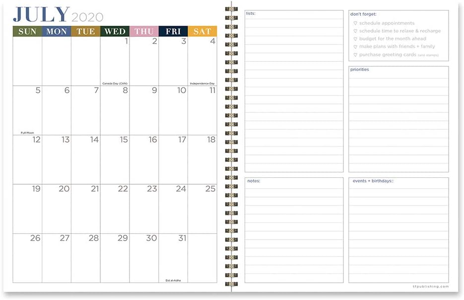 Neapolitan Large Daily Weekly Monthly July 2020 - June 2021 Planner + Coordinating Planning Stickers : Office Products