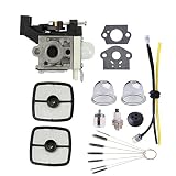 Podoy SRM225 Carburetor for for Echo RB-K93 ZAMA Trimmer Parts Tune Up Kit Maintenance with Fuel Line Kit Primer Bulb Brushes Tool SRM225i SRM225U SRM225SB GT225 GT225i GT225L