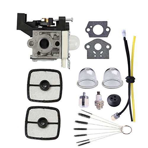 Podoy SRM225 Carburetor for for Echo RB-K93 ZAMA Trimmer Parts Tune Up Kit Maintenance with Fuel Line Kit Primer Bulb Brushes Tool SRM225i SRM225U SRM225SB GT225 GT225i GT225L