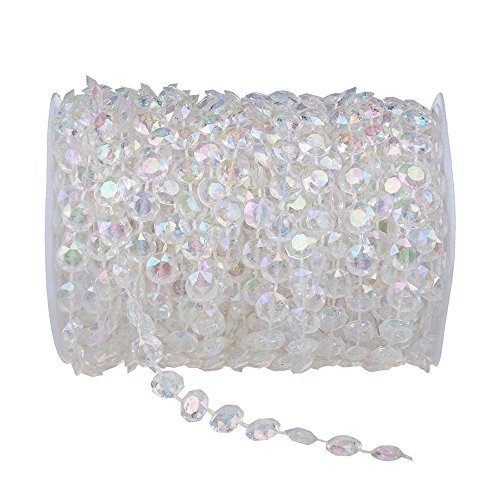 99FT Acrylic Plastic Crystal Clear Beads String for Chandelier Curtains for Doorways Decoration