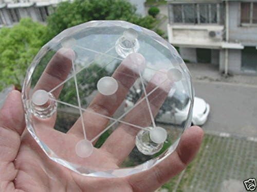 New 7 star plate Asian Quartz Crystal Healing Ball Sphere Stand Hot AAA