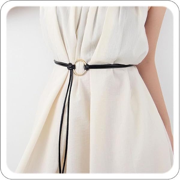 slim fit dress slacks Rose Gold Thin Metallic Belt 34