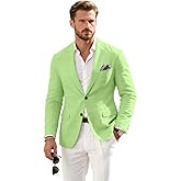 Linen Mens Suit Jacket Retro Blazer Casual Slim Fit Blazers Tux Jackets Wedding Prom Suit Separates Linen Sport Coat for Men