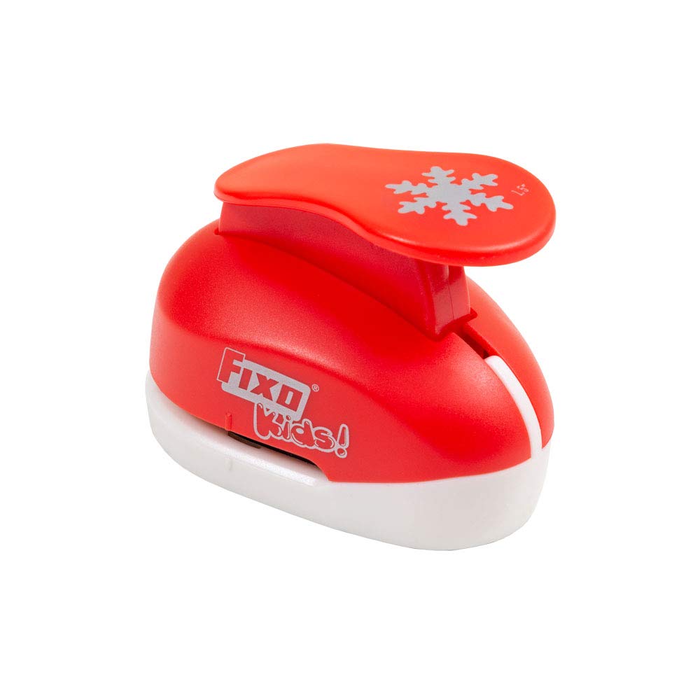 Fixo Punch with Shapes, Snowflake, Large, Red