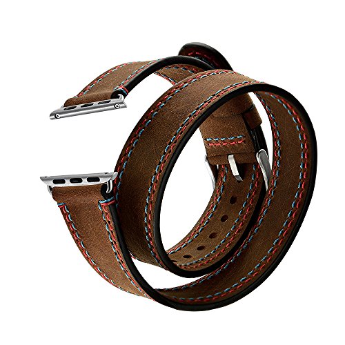 Elobeth for apple watch band,iwatch band genuine leather double t…
