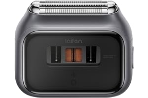 Laifen P3 Pro 3-Blade Electric Shaver, Dual Linear High-Speed Motors 12,000 Cuts/Min, 100-Min Runtime, IPX7 Waterproof, Rechargeable Electric Razor for Men, Travel-Friendly (Space Gray Aluminum Alloy)