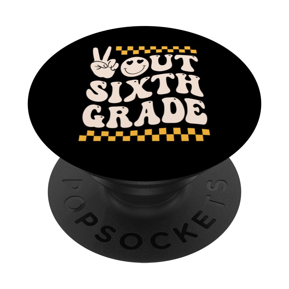 peace out 6th grade 2024 graduate happy last day of school PopSockets Swappable PopGrip
