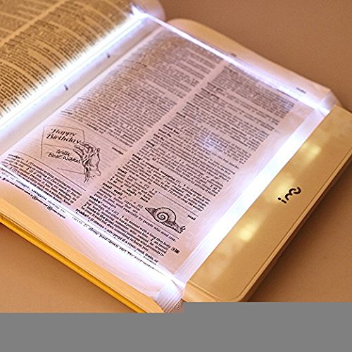 Home Gallery HK 178MM176MM Lightweight Book Light Led Page Bookmark for Reading.Paperback LED Light Wedge Panel Book Light Great Ideal for School and Bedroom (White)