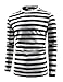 Sykooria Men's Black White Color Block Striped Top Tees Crew Neck Basic Stripes Long Sleeve Cotton T-Shirts Halloween Shirts for Mens