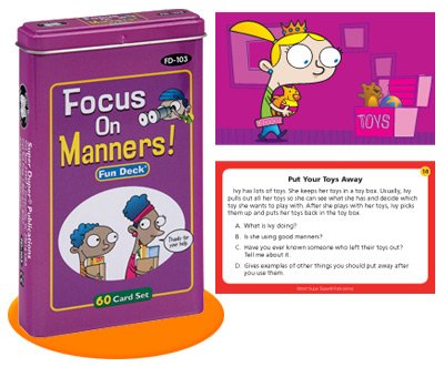 Super Duper Publications Focus on Manners Fun Deck Flash Cards Educational Learning Resource for Children