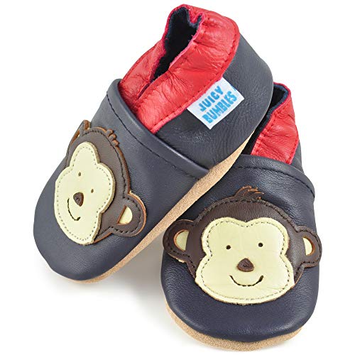 image for Juicy Bumbles Soft Leather Baby Boy Shoes - Baby Shoes with Suede Sole