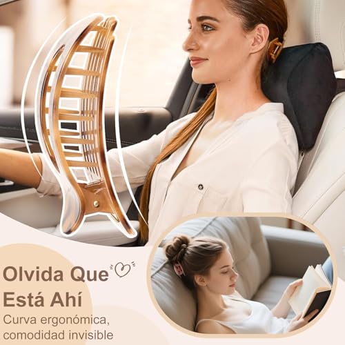 Horquillas Planas para Cabello, Pinzas para el Cabello Planas y Curvas para Mujeres Cómodas, Pinzas Ergonómicas Curvas para el Cabello Antideslizante para Cabello Grueso y Fino