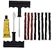 Tire Repair Kit,Tire Plug Seal Kit, T- Handle, 3 Pcs Orange，5 Pcs Black Strings (Repair Kit)