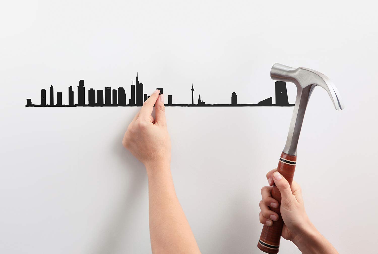 The Line, Frankfurt Metal Silhouette Wall Art