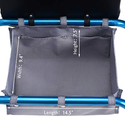 AROUY Large Walker Bag Under Seat for Four Wheel Rollator, Rollator Bag Tote Organizer Pouch Storage to Walkers for Senoirs, Walker Accessories (Grey, L)