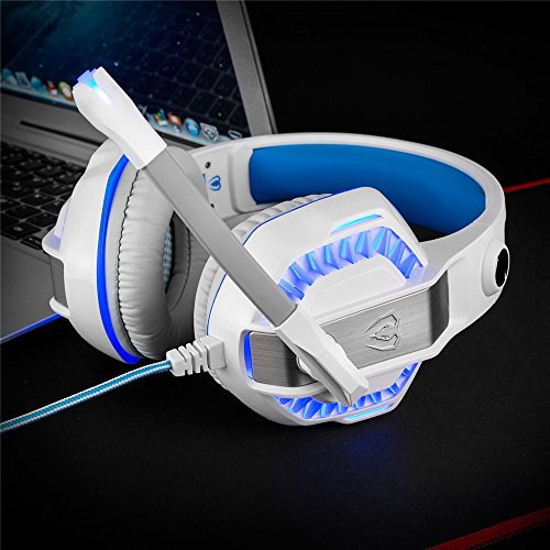 Stoga Beexcellent Over Ear Gaming Headset for PS4, Xbox One, PC, Noise Isolating with Microphone, LED Light, Bass Surround, Soft Memory Earmuffs -white - Thumbnail 7