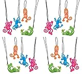Lot of 16 Monkey Necklaces ~ Beautifully Assorted Neon Colors - Party Favors/Gifts