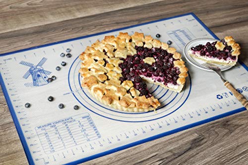 Silicone Baking Mats Set of 3, Professional Grade, Non-Stick, Large Pastry Mat with Measurements, Macaron Baking Mat, Cookie Making Mat with Bears