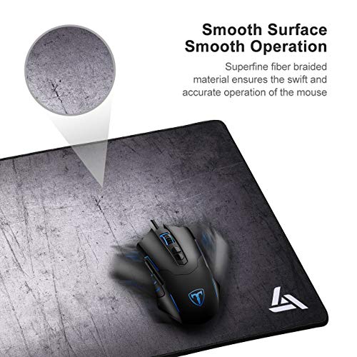 VicTsing Gaming Mouse Pad with Super Large Size (31.5×15.75×0.12 inch), Ultra Thick Extended Computer Keyboard Mouse Mat with Non-Slip Rubber Base, Water-Resistant, Durable Stitched Edges, Dark Grey