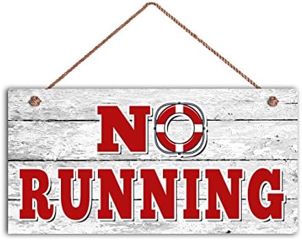 NO RUNNING Sign, Swimming Pool Sign, Pool Gate Sign, 5" x 10" Sign, Wood Design Store Sign Wooden Sign.