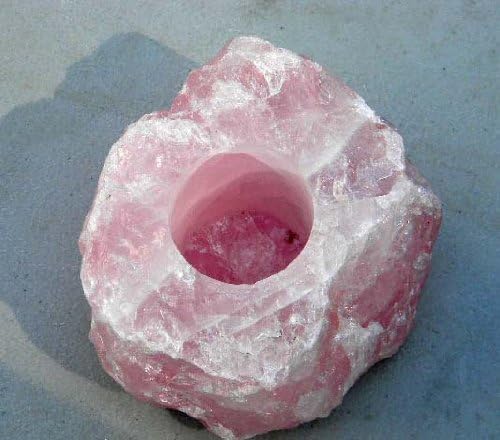 Rose Quartz Pink Crystal Candleholder - Great Mineral Gift! by Natures Artifact