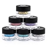 Holographic .040 / 1MM Hexagon Glitter - 6 PK Loose Glitter Kit - Solvent Resistant and Great for Nail Art Polish, Gels, Art and Crafts, & Acrylics Supplies - Made in the USA! (5 Gram Jars)