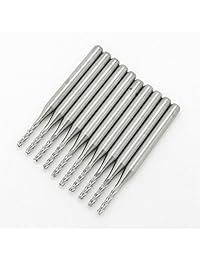 JIUWU - Juego de 10 brocas de carburo de 0.125 in para fresadora de bordes de corte y grabado CNC PCB