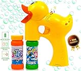 Kiddi Go Bubble Gun Blower Machine Blaster Duck Shape with Music and Sounds - 2 Bubble Solution and Batteries Included