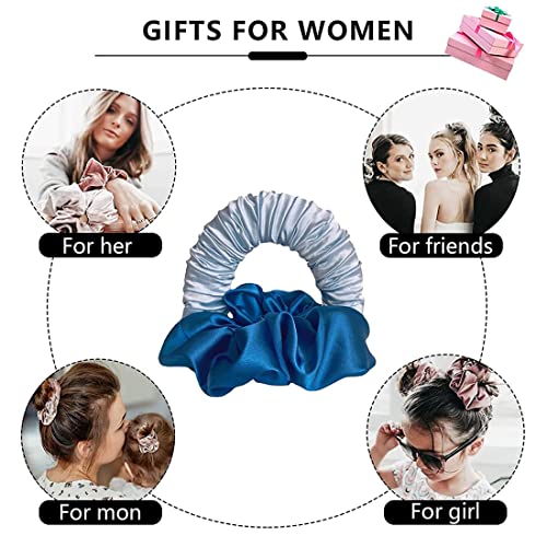 New Heat Free Curl Hair Band, Lazy Curling Ring Heat Free Sleep Soft Elastic Hair Band, Overnight Use DIY Ponytail Styling Tool for Women\'s Long Hair. (blue)