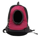 Petroad Pet Carrier Pet Travel Backpack for Dogs and Cats- Easy-Fit Adjustable Dog Cat Mesh Carrier- Comfortable-Environmental Friendly-Color (Rose Red)