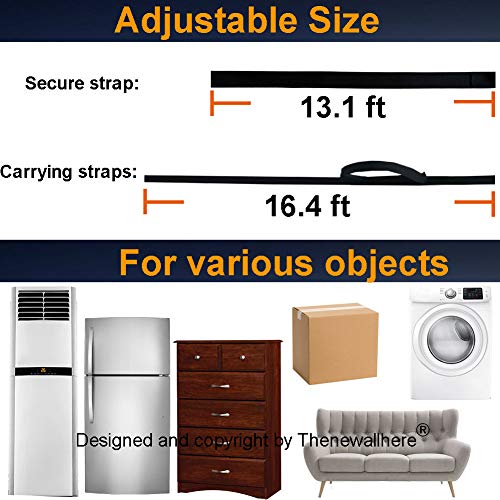 Thenewallhere Moving Straps for 1 Mover Lifting,Carrying Furniture Appliances Etc in Font/Back
