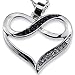 Silver Tone Infinity Crystal Accent Heart Black White Pendant Necklace Girlfriend Valentine Mother Day Jewelry
