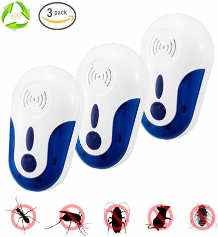 Ultrasonic Pest Repeller Electronic Plug In Home Pest Control,Repellent for Reject Bugs,Ants,Spiders,Mice,Rodents,Mosquitoes, Insect, Chemical Free &amp;Environmental Friendly, Humans &amp; Pets Safe (3)